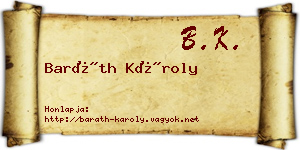 Baráth Károly névjegykártya