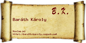 Baráth Károly névjegykártya