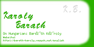 karoly barath business card